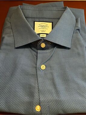 Charles Tyrwhitt Blue Micro-Pattern Classic Fit Shirt